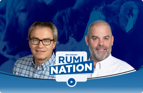 Two animal nutrition experts featured in episode 16 of Jefo Rumination podcast, season 5.