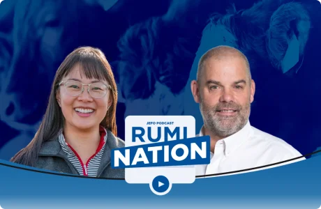 Rumination podcast episode 12: two animal nutrition experts featured in Jefo’s season 5 discussion.