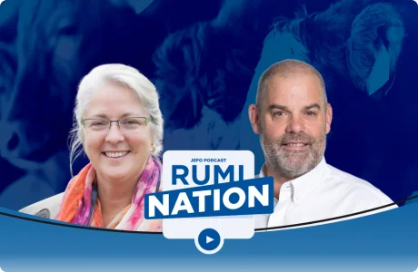 Épisode 14 du podcast Rumination : deux experts en nutrition animale échangent sur les tendances 2025, saison 5 de Jefo.