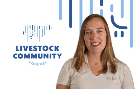 Invitada del pódcast Livestock Community – episodio 6 sobre innovación en nutrición animal y liderazgo femenino agrícola.