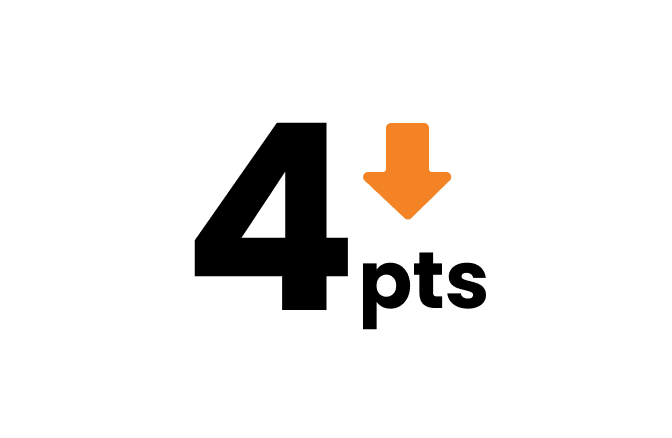 Graphique avec flèche orange descendante illustrant une réduction de coûts ou d’impact dans la production de volaille.