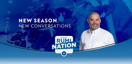 RumiNation Podcast Logo alongside the podcast host and the New Season, New Conversations tagline