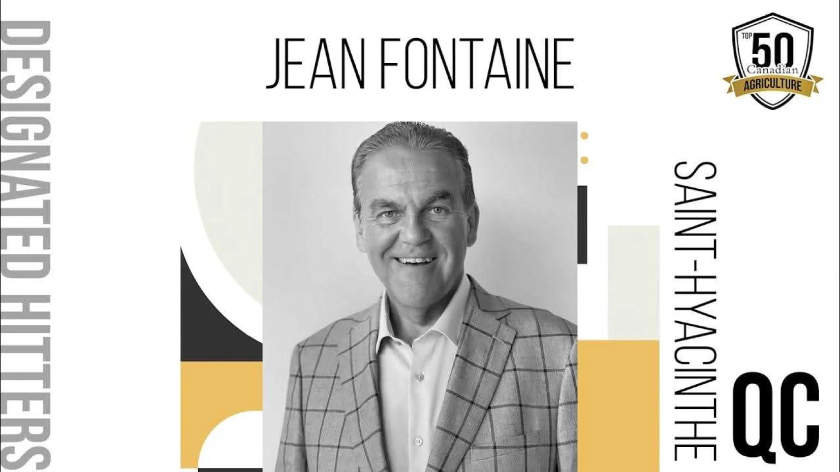 Jean Fontaine, fundador de Jefo, reconocido entre los 50 líderes agrícolas de Canadá en Saint-Hyacinthe (QC).
