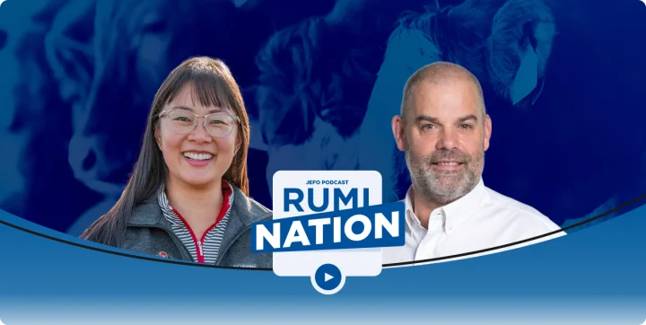 Rumination podcast episode 12: two animal nutrition experts featured in Jefo’s season 5 discussion.