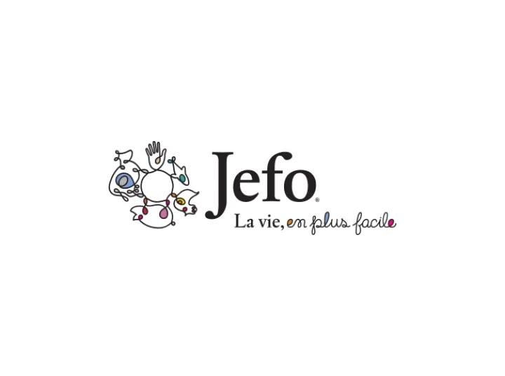 Logo Jefo avec le slogan « La vie, en plus facile » sur fond blanc