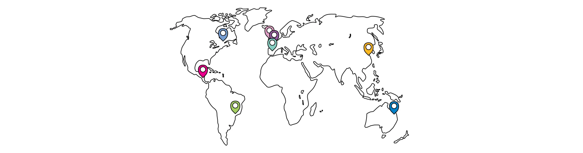 World map showing Jefo’s global presence in animal nutrition with colorful location markers.